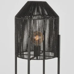 Vloerlamp Ibiza 1-Lichts Zwart Jute