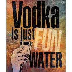 Vodka Fun Water Wodka - metalen bord