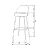 Vogue Barstoel Hoog Leer Cognac
