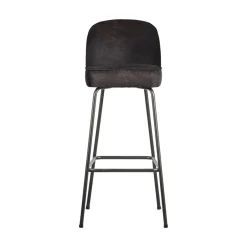 Vogue Barstoel Hoog Leer Zwart