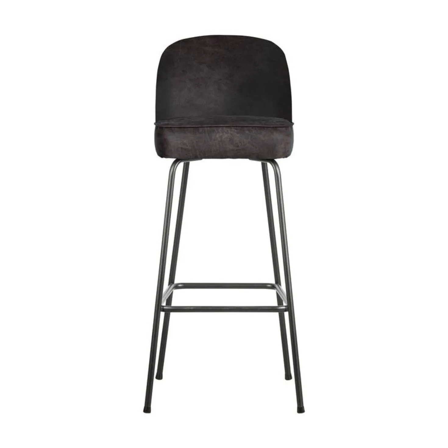 Vogue Barstoel Hoog Leer Zwart