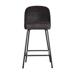 Vogue Barstoel Laag Leer Zwart