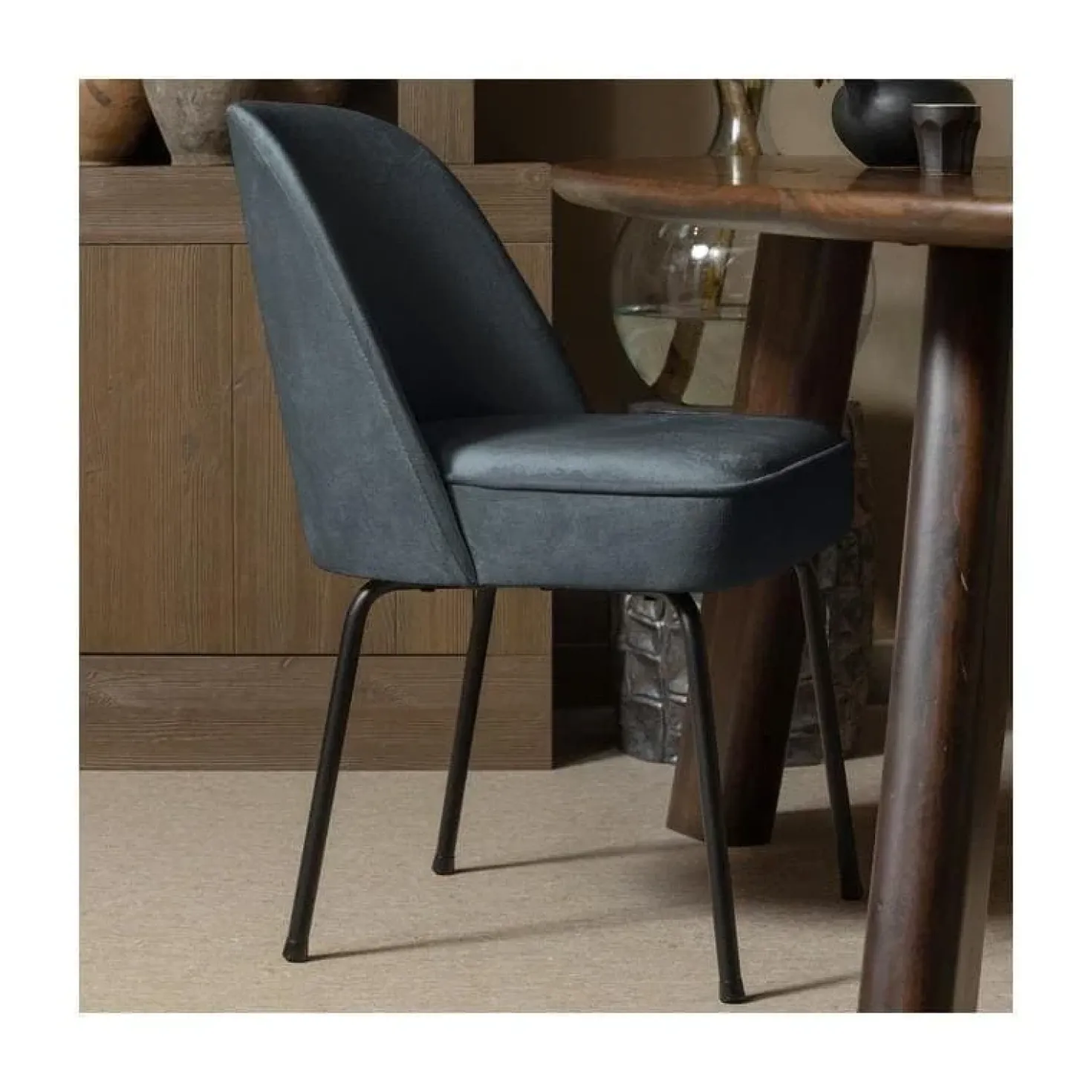 Vogue Eetkamerstoel Velvet Blauw