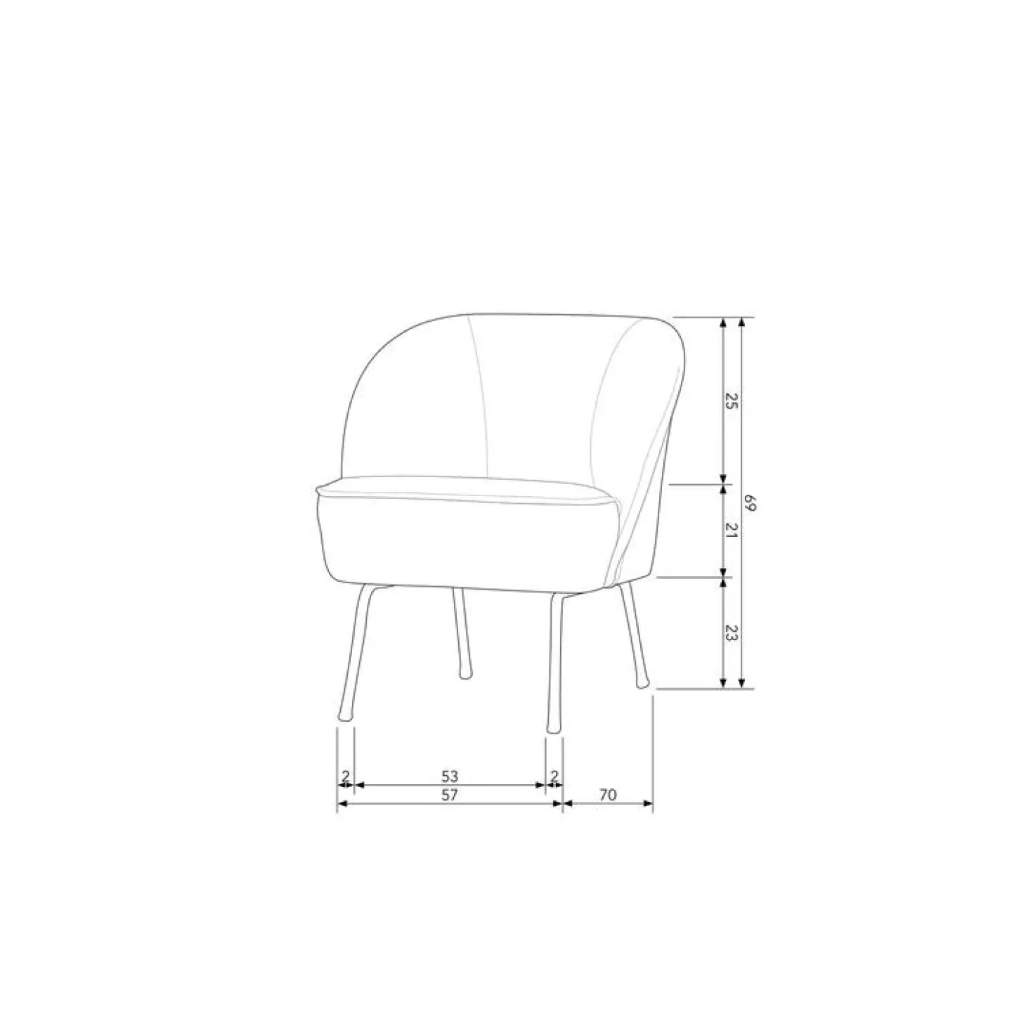Vogue Fauteuil Velvet Roest