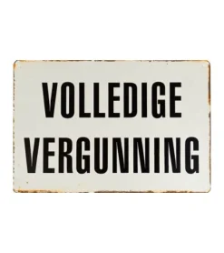 Volledige vergunning - metalen bord