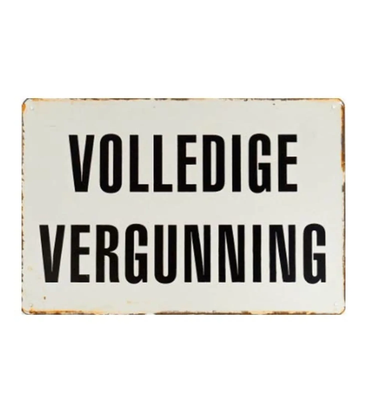 Volledige vergunning - metalen bord
