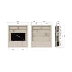 Wallcover Wandkast Grenen Dust 210cm