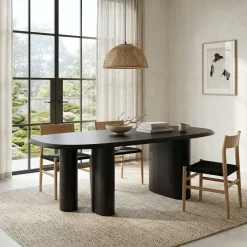 Walter Eettafel zwart Eikenhout 220 cm