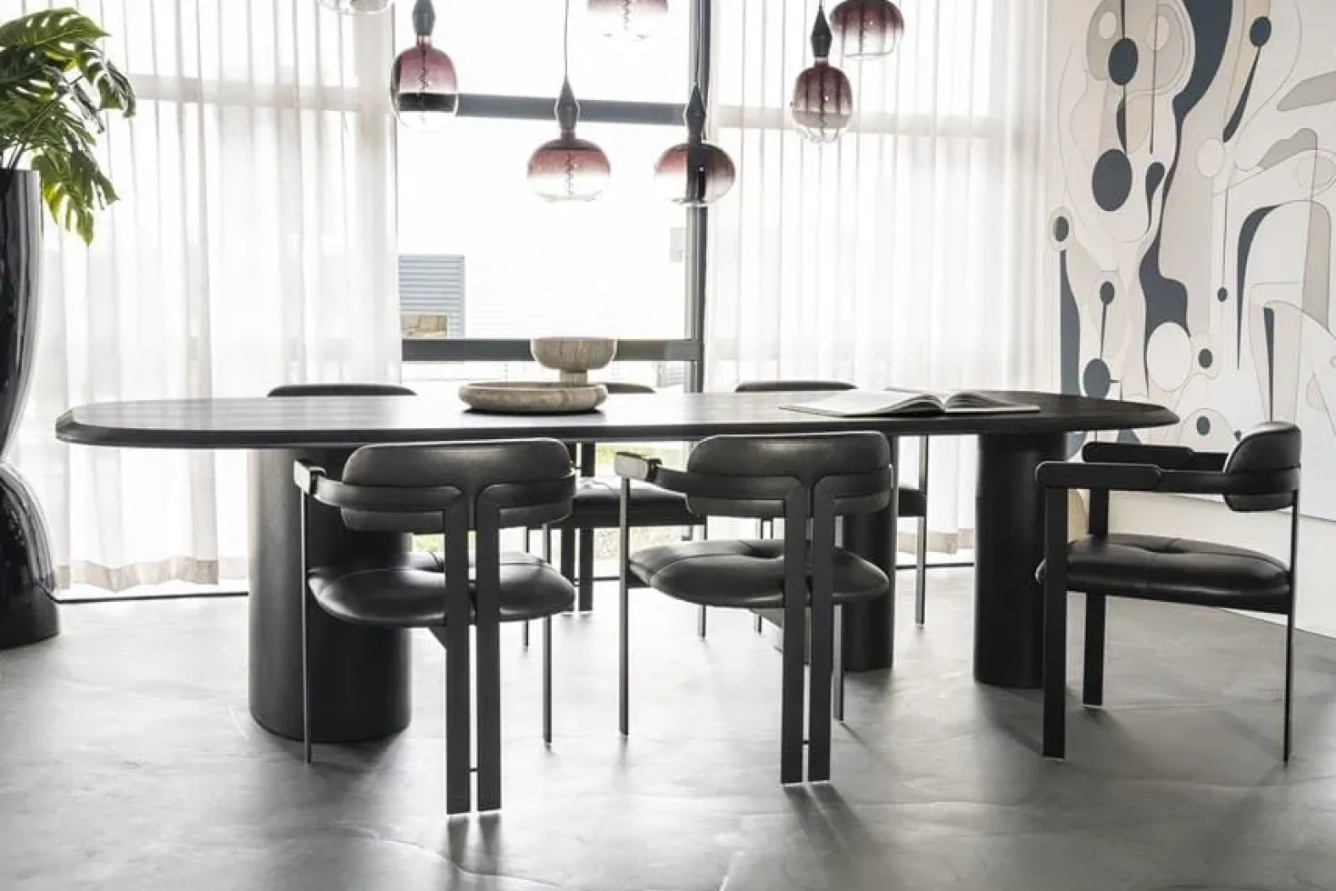 Walter Eettafel zwart Eikenhout 300 cm