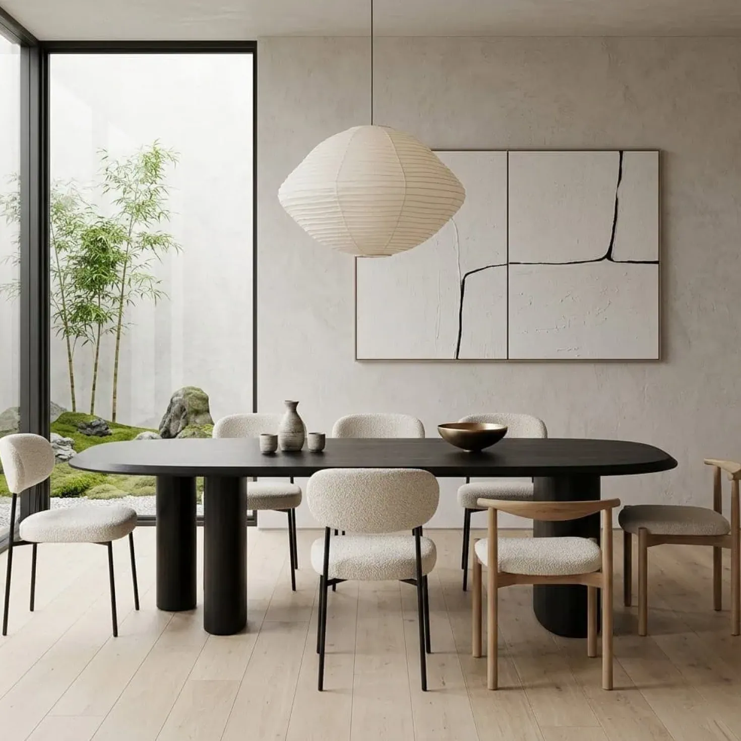 Walter Eettafel zwart Eikenhout 300 cm