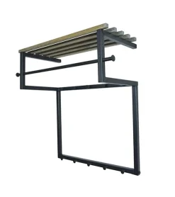 Wandkapstok industrieel Parker zwart / hout