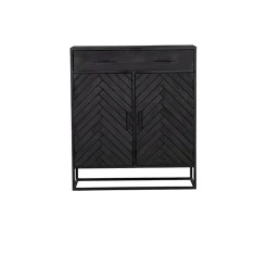 Wandkast Scandi visgraat zwart mangohout 100cm