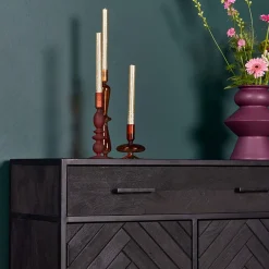 Wandkast Scandi visgraat zwart mangohout 100cm