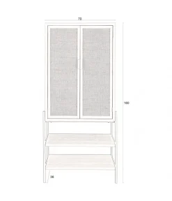 Wandkast Yasu Rotan Zwart 70cm