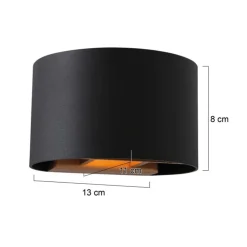 Wandlamp Muro Halfrond Zwart