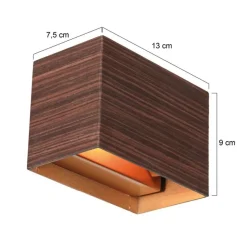 Wandlamp Muro Rechthoek Hout look