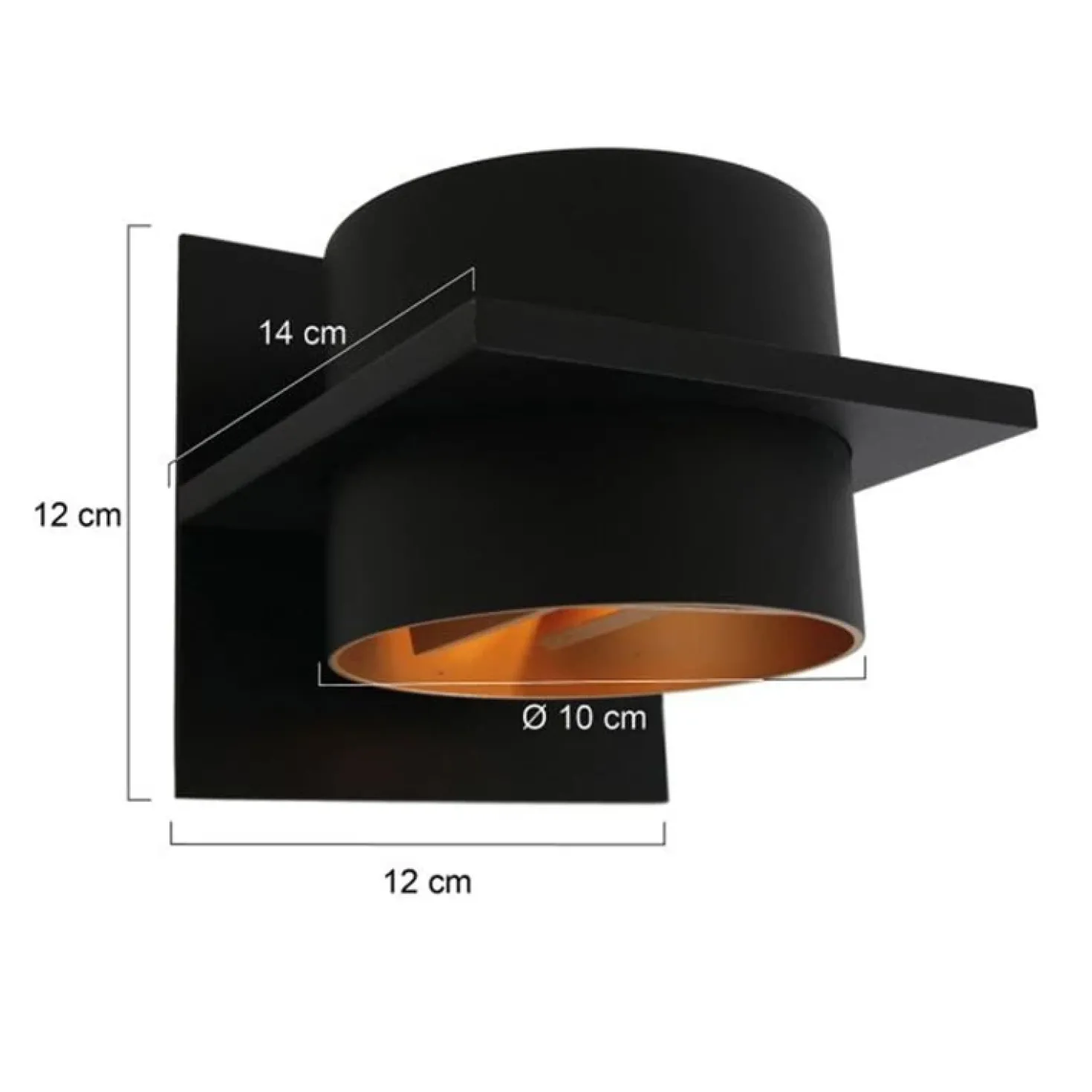 Wandlamp Muro Rond Zwart