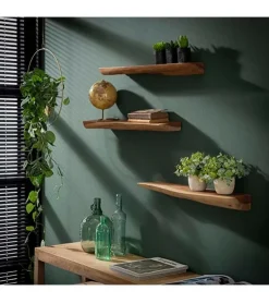 Wandplank hout Davis set van 3
