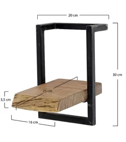 Wandplank hout Stockton/a 20cm