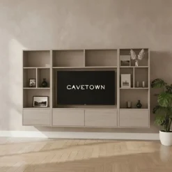 Watford Medium zwevende Cinewall compleet misty oak