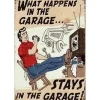What happens in the Garage - metalen bord