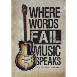 Where Words fail Music Speaks - metalen bord