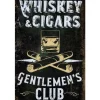 Whiskey and Sigars - metalen bord