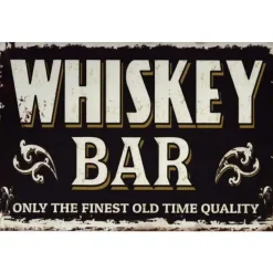 Whiskey Bar - metalen bord