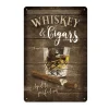 Whisky & Cigars - metalen bord