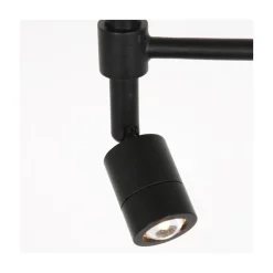 Wilco 2-lichts Vloerlamp Zwart met Zwart Linnen kap