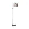 Wilco 1-lichts Vloerlamp Zwart met Zilver Velvet kap