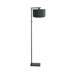 Wilco 1-lichts Vloerlamp Zwart met Groen Velvet kap