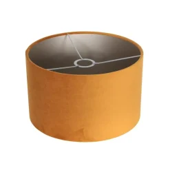 Wilco 1-lichts Vloerlamp Zwart met Goud Velvet kap