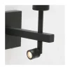 Wilco 2-lichts Wandlamp Zwart met Wit Linnen kap