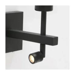 Wilco 2-lichts Wandlamp Zwart met Wit Linnen kap