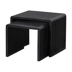 Willa Bijzettafel Set van 2 Teak Zwart