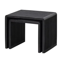 Willa Bijzettafel Set van 2 Teak Zwart