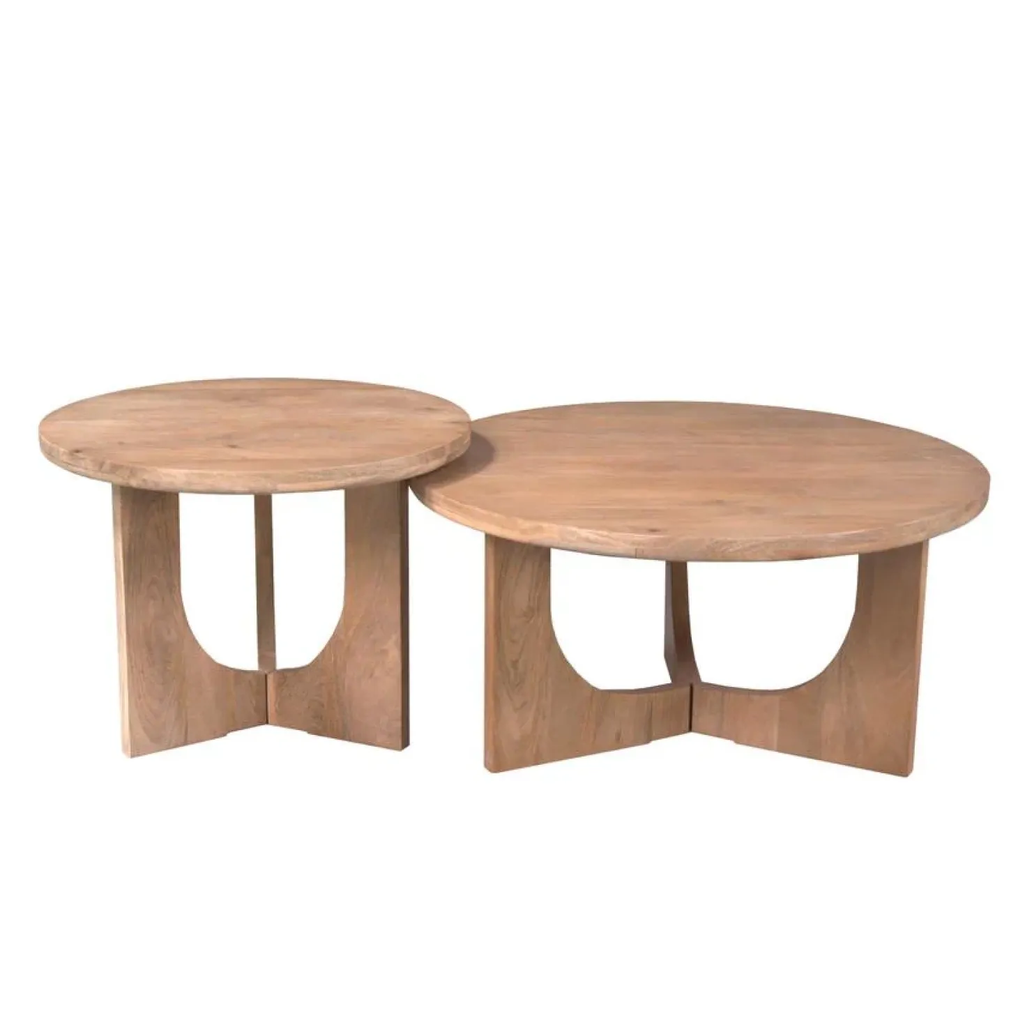 William Salontafel rond Naturel Mangohout 60cm