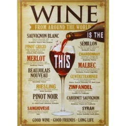 Wine - metalen bord