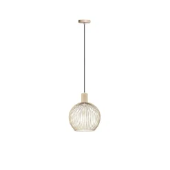 Wire 1-lichts hanglamp zand 30cm