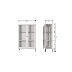 Xam Vitrinekast Grenen Wolkengrijs 100cm