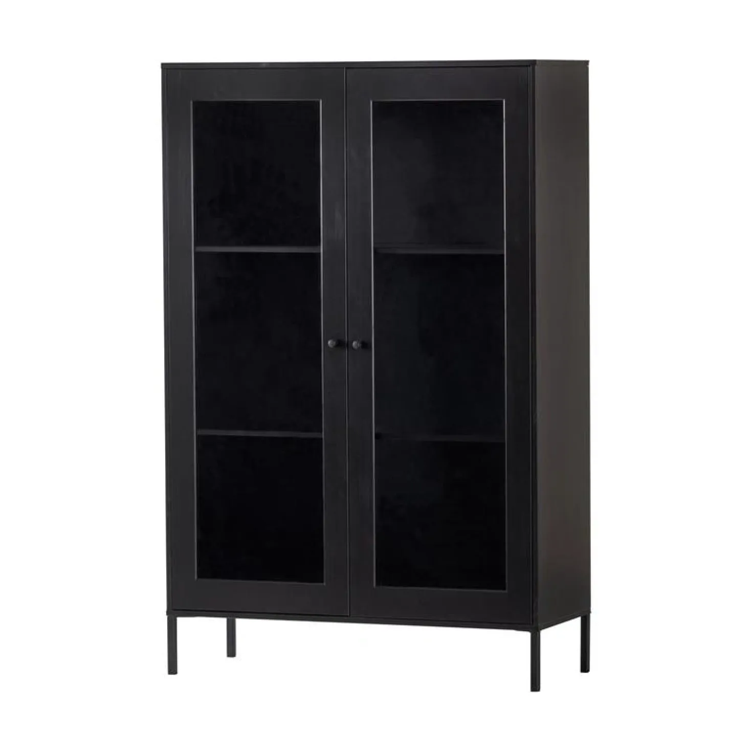Xam Vitrinekast Grenen Zwart 100cm