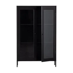 Xam Vitrinekast Grenen Zwart 100cm