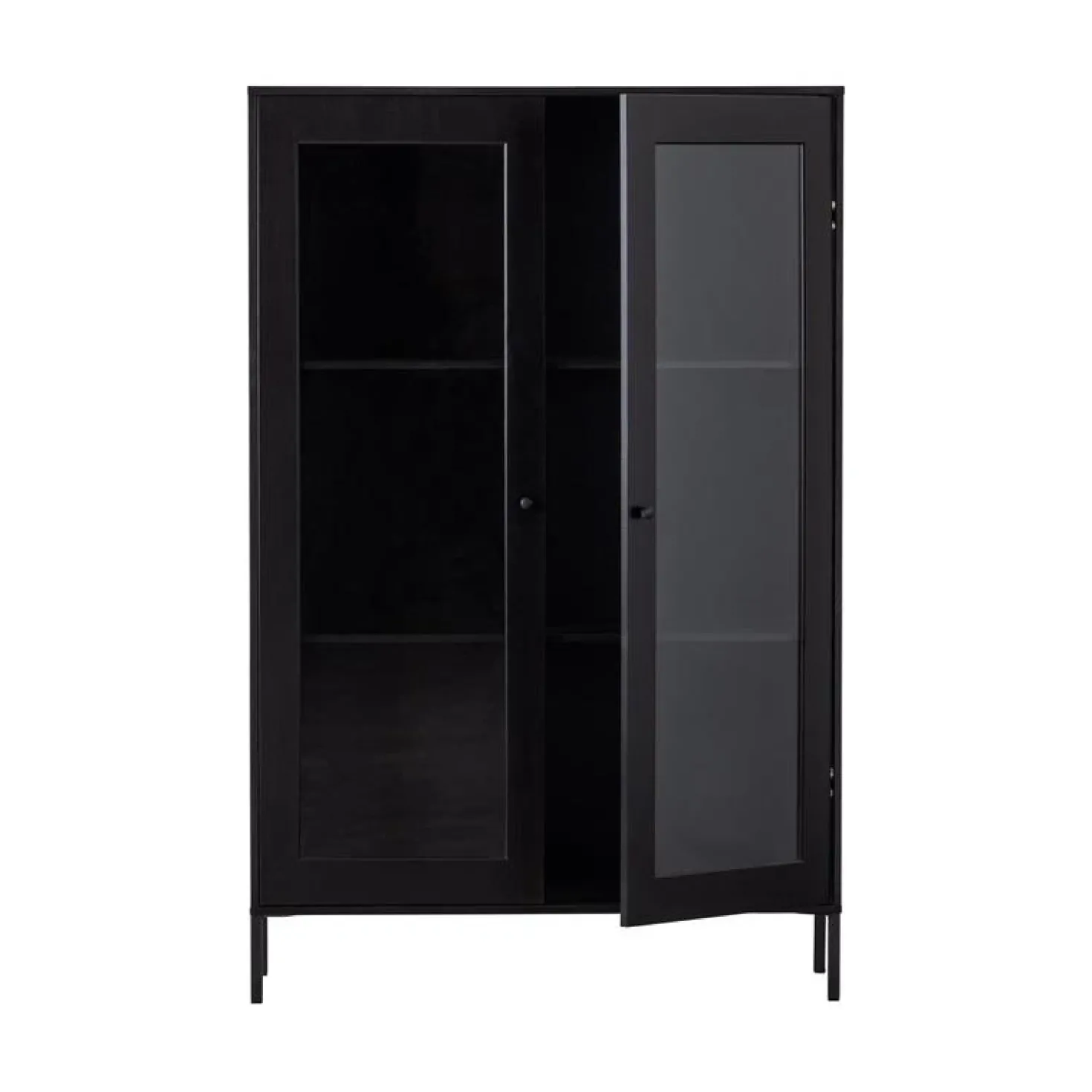 Xam Vitrinekast Grenen Zwart 100cm