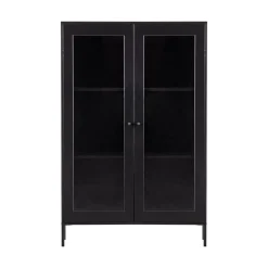 Xam Vitrinekast Grenen Zwart 100cm