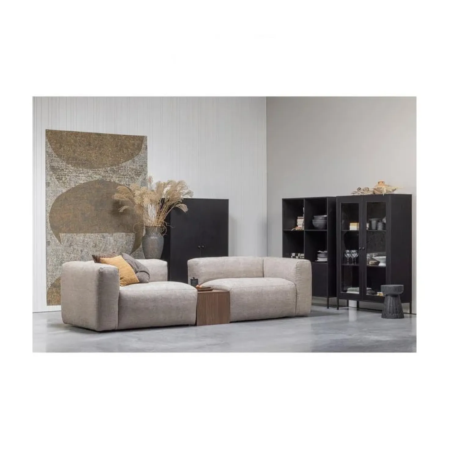 Xam Vitrinekast Grenen Zwart 100cm