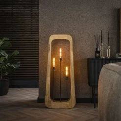 Yamis 3-lichts Vloerlamp Mangohout