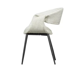 Yossi Eetkamerstoel naturel met metalen poot zwart
