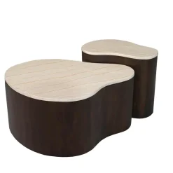 Yuko Salontafel marmer Walnoot 77cm
