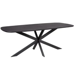 Yuna Eettafel Deens ovaal zwart 200 cm